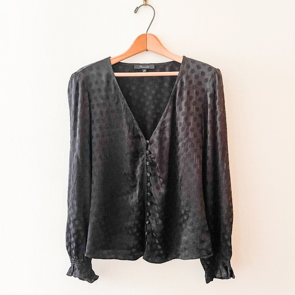 Madewell Jacquard Polka Dot Blouse